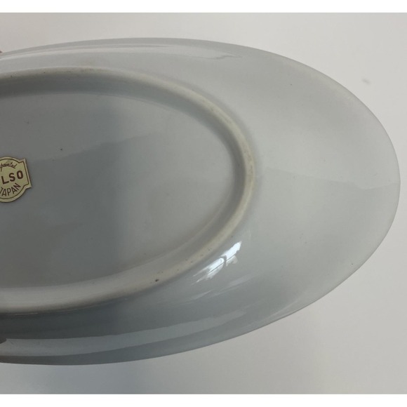 Tilso Japan Vintage Butter Dish Trinket Dish Shades of Blue Roses - Picture 13 of 16